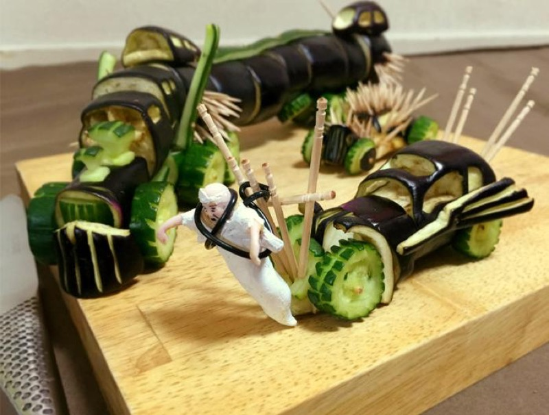Illustration for article titled Mad Max Recreated with Vegetables for Dead Spirits